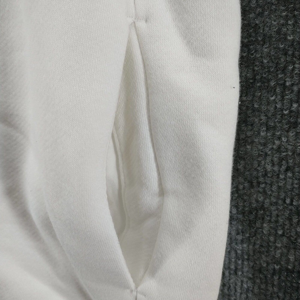 Nike Mens Hoodie White Medium Metallic Logo Funnel Neck Pullover Long Sleeve - Picture 9 of 15